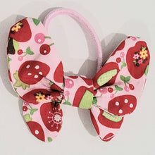 Load image into Gallery viewer, Hair Accessory - Elastic with Bow - Pink with Red and Green #1

