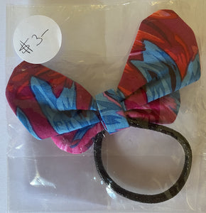 Hair Accessory - Elastic with Bow - Shades of Pink and Blue #2