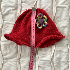 Child's Hat - Red with Flower