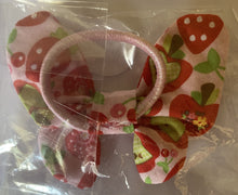 Load image into Gallery viewer, Hair Accessory - Elastic with Bow - Pink with Red and Green #2

