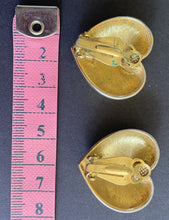 Load image into Gallery viewer, Earrings - Clip On Gold Hearts

