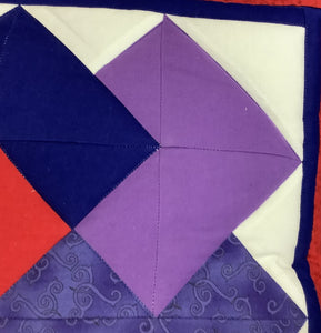 Cushion - Patchwork Red and Purples