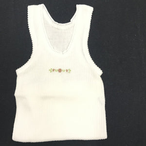 Baby Singlet - Pink Embroidery