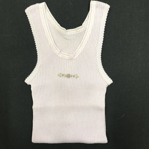 Baby Singlet - Lilac Embroidery