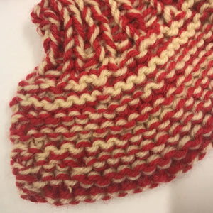 Bed Socks  - Red and Birch Stripe