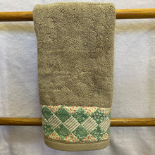 Load image into Gallery viewer, Hand Towel - Pale Brown with Patchwork Trim
