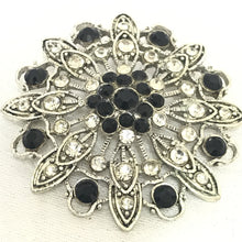 Load image into Gallery viewer, Brooch - Diamonte and Black
