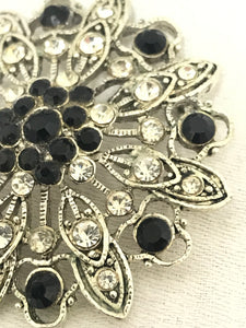 Brooch - Diamonte and Black