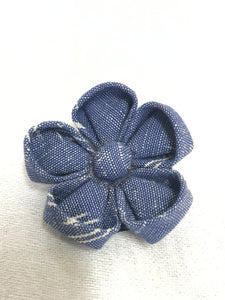 Brooch - Fabric Flower - Small - Blue