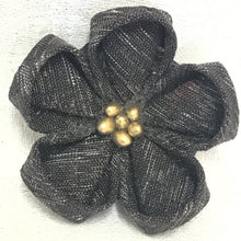 Load image into Gallery viewer, Brooch - Fabric Flower - Small - Brown
