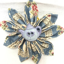 Load image into Gallery viewer, Brooch - Fabric Flower - Teapot
