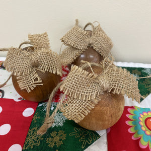 Christmas Baubles - Wooden Trio