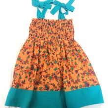 Load image into Gallery viewer, Child&#39;s Dress - Flowers with a Teal Trim
