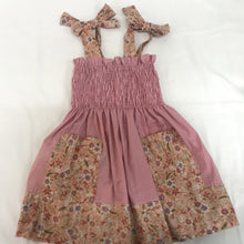 Load image into Gallery viewer, Child&#39;s Dress - Pink with White Polka Dots and Flower Trim
