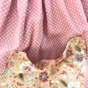 Child's Dress - Pink with White Polka Dots and Flower Trim