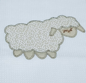 Tea Towel - Embroidered Sheep