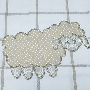 Tea Towel - Embroidered Sheep