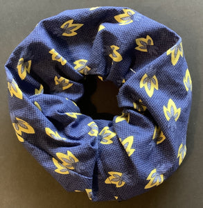Hair Accessory - Scrunchie - Yellow on Blue